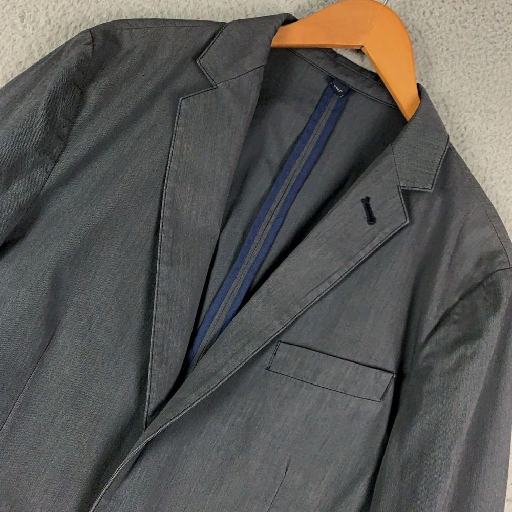 J Crew Thompson Blazer Men's Medium M Grey/Blue Unstructured Cotton Twill Jacket